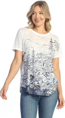 Jess & Jane Burnout Short-Sleeve Top - AJ4 in Kuwait