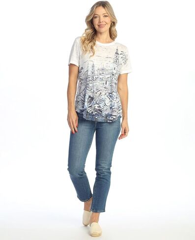 Jess & Jane Burnout Short-Sleeve Top - AJ4 in Kuwait