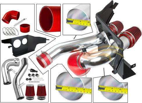 Rtunes Racing Cold Air Intake Airflow Induction Kit System with Heat Shield Kit + Filter Combo Compatible For 18-23 Expedition / 18-23 Lincoln Navigator / 15-23 F-150 V6 2.7/3.5 Twin-Turbo (Red) in Saudi Arabia