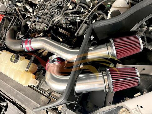 Rtunes Racing Cold Air Intake Airflow Induction Kit System with Heat Shield Kit + Filter Combo Compatible For 18-23 Expedition / 18-23 Lincoln Navigator / 15-23 F-150 V6 2.7/3.5 Twin-Turbo (Red) in Saudi Arabia