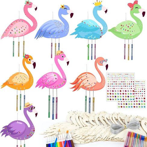 gisgfim 16 Pack Summer Wind Chime Crafts Kits for Kids Make Your Own Summer Beach Fruit Wind Chime Wooden DIY Arts and Crafts for Hawaii Party School Classroom Decorations Supplies Birthday Favors in Saudi Arabia