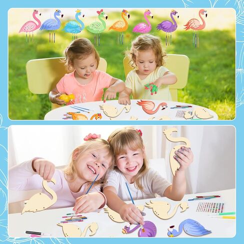 gisgfim 16 Pack Summer Wind Chime Crafts Kits for Kids Make Your Own Summer Beach Fruit Wind Chime Wooden DIY Arts and Crafts for Hawaii Party School Classroom Decorations Supplies Birthday Favors in Saudi Arabia