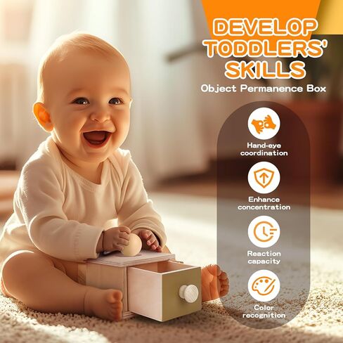 Montessori Educational Toys for Babies 7-12 Months, 7 in 1 Early Learning Educational Kit for Toddlers Gifts, Includes Spinning Drum, Permanent Box, Red Mirror Knob Puzzle, Hedgehog Rattle and More in Saudi Arabia