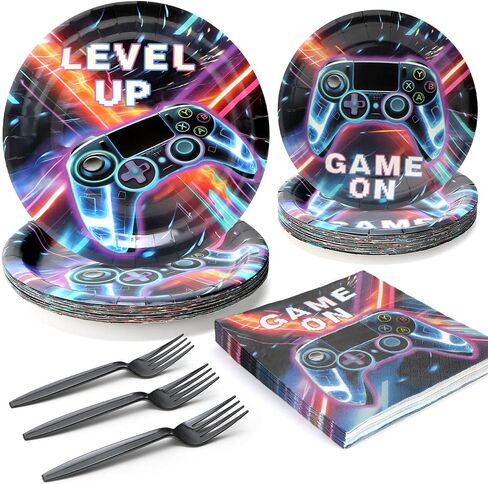 96 Pcs Party Plates, Monster Truck Paper Plates and Napkins Party Supplies for Monster Trcuck Birthday for Kids, Disposable Tableware Sets, Serve for 24 Guests in Kuwait