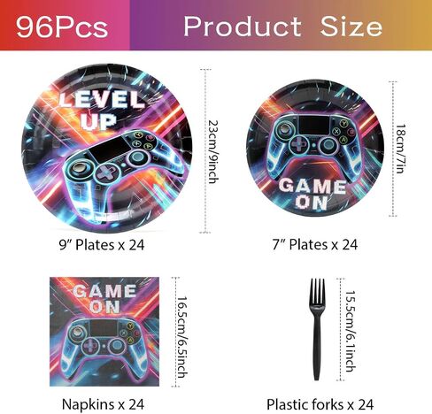 96 Pcs Party Plates, Monster Truck Paper Plates and Napkins Party Supplies for Monster Trcuck Birthday for Kids, Disposable Tableware Sets, Serve for 24 Guests in Kuwait