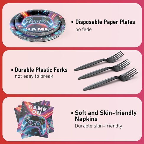 96 Pcs Party Plates, Monster Truck Paper Plates and Napkins Party Supplies for Monster Trcuck Birthday for Kids, Disposable Tableware Sets, Serve for 24 Guests in Kuwait