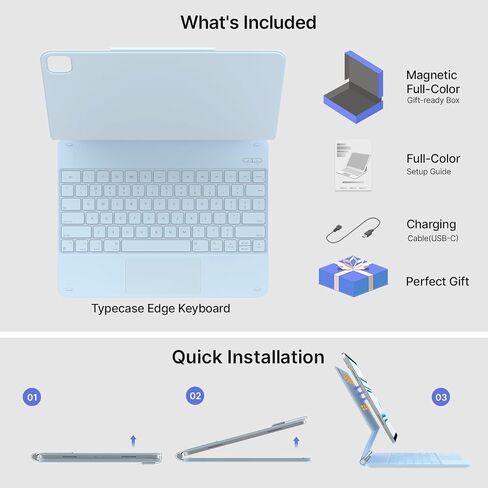 typecase Keyboard Case for iPad Pro 13 M4 2024,Backlit Keyboard Case,Built-in Trackpad,Easy-Set Magnetic Stand,Black in Saudi Arabia