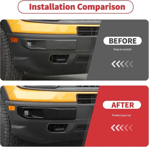 Linskip Front Light Light يتوافق مع Ford Bronco Sport 2021 2022 2023 2024 ، غطاء مصباح الضباب لإكسسوارات Bronco Sport الخارجية (أسود) in Saudi Arabia