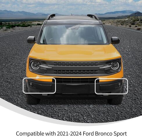 Linskip Front Light Light يتوافق مع Ford Bronco Sport 2021 2022 2023 2024 ، غطاء مصباح الضباب لإكسسوارات Bronco Sport الخارجية (أسود) in Saudi Arabia