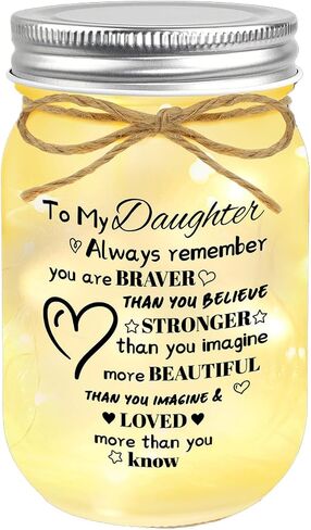 Mason Jar for Daughter, Mason Jar Night Light, Decorative Jar Home Night Gift for Daughter Birthday Anniversary from Dad Mom in Kuwait