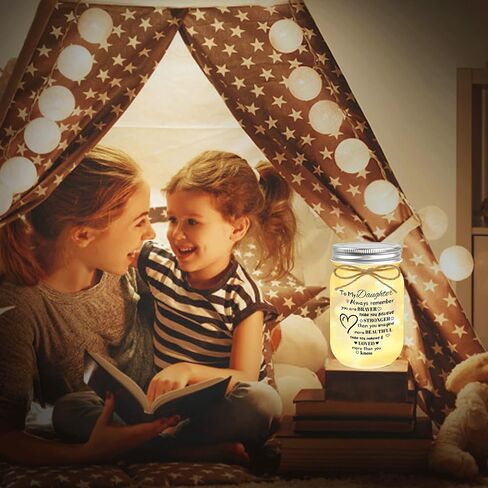 Mason Jar for Daughter, Mason Jar Night Light, Decorative Jar Home Night Gift for Daughter Birthday Anniversary from Dad Mom in Kuwait