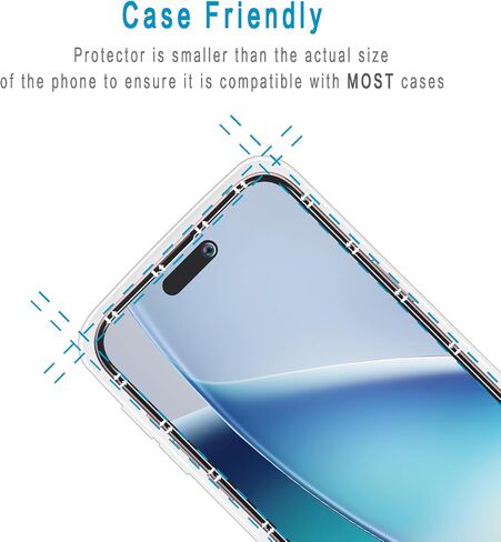 (2 Pack) Privacy Screen Protector Designed for iPhone 16 Anti-Spy Tempered Glass, Anti Scratch, Case Friendly in Kuwait