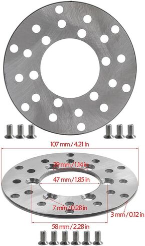 2pcs Go Kart Front Brake Disc Rotor 6 Stud 110mm مع دوار فرملة للبراغي لـ 110cc 125cc 150cc ATV Utv Golf Cart in Kuwait
