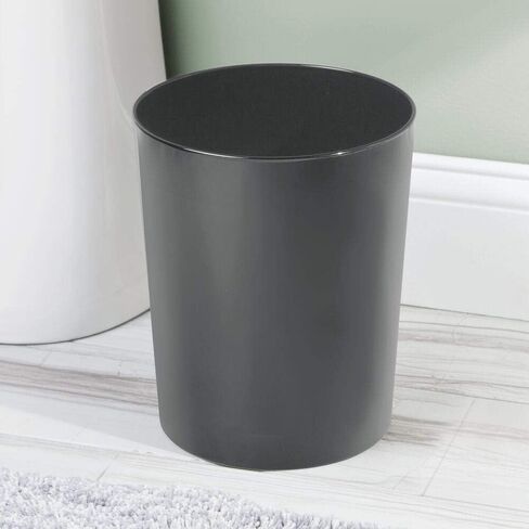 mDesign Stainless Steel Round Metal Trash Can, Small 4 Gallon Wastebasket, Garbage Basket Bin for Bathroom, Bedroom, Kitchen, or Home Office, Holds Waste and Recycle, Mirri Collection, Soft Brass in Kuwait