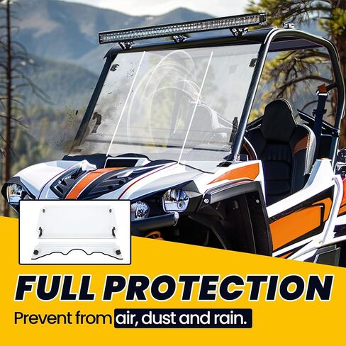 Hecasa Clear Front Flip Windshield متوافق مع 2015+ Massimo MSU Bighorn Coleman outfitter Hisun Cub Cadet Challenger 500/700 UTV Windscreen in Saudi Arabia