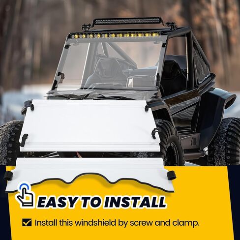 Hecasa Clear Front Flip Windshield متوافق مع 2015+ Massimo MSU Bighorn Coleman outfitter Hisun Cub Cadet Challenger 500/700 UTV Windscreen in Saudi Arabia