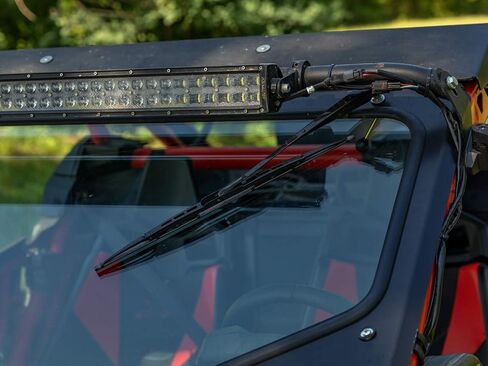 SuperATV Vented Front Glass Windshield for the CanAm Maverick X3 2017+ (See Fitment) | DOT Approved Laminated Safety Glass Windshield | Includes Manual Wiper | Easy Install in Saudi Arabia