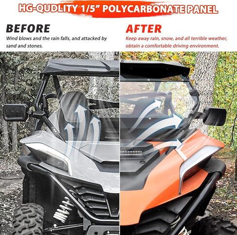 Front Tinted Full Windshield for CFMOTO ZForce 950 HO SPORT (2022-2023) / HO EX (2022-2024) / ZForce 950 (2020-2022), Hard Coated Durable PC Scratch Resistant Window Accessories (Tinted) in Saudi Arabia