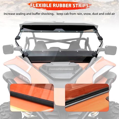 Front Tinted Full Windshield for CFMOTO ZForce 950 HO SPORT (2022-2023) / HO EX (2022-2024) / ZForce 950 (2020-2022), Hard Coated Durable PC Scratch Resistant Window Accessories (Tinted) in Saudi Arabia