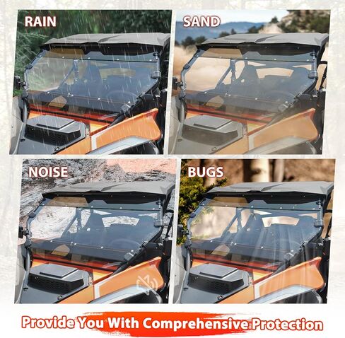 Front Tinted Full Windshield for CFMOTO ZForce 950 HO SPORT (2022-2023) / HO EX (2022-2024) / ZForce 950 (2020-2022), Hard Coated Durable PC Scratch Resistant Window Accessories (Tinted) in Saudi Arabia