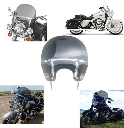 Motorcycle Smoke Front Detachable Windshield Windscreen Bracket Kit for Harley Touring Road King FLHR FLHRXS 1994-2024 in Saudi Arabia