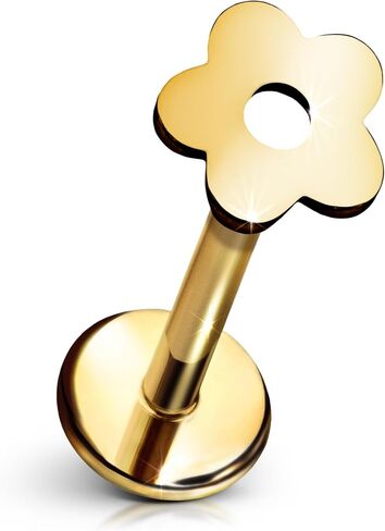 Daisy Flat Back Stud – Single Titanium Earring, Push Pin Design for Sensitive Ears — (Single Earring) in Saudi Arabia
