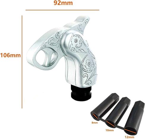 Lunsom Gear Shift Knob, Grip Cool Shifter Handle Stick Head Car Transmission Fit Most Automatic Manual Vehicle (Silver) in Kuwait