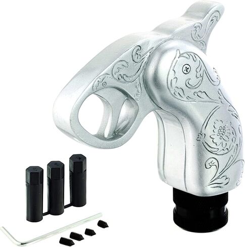 Lunsom Gear Shift Knob, Grip Cool Shifter Handle Stick Head Car Transmission Fit Most Automatic Manual Vehicle (Silver) in Kuwait