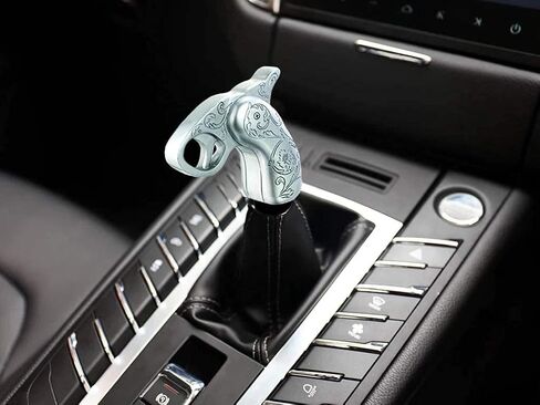 Lunsom Gear Shift Knob, Grip Cool Shifter Handle Stick Head Car Transmission Fit Most Automatic Manual Vehicle (Silver) in Kuwait