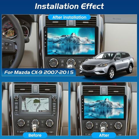 [2+64G] Android 13 Car Radio for Mazda CX-9 2007-2015 - Wireless Carplay and Android Auto - 10.1 Inch Touchscreen Car Stereo with Multiple Themes/GPS/WiFi/SWC + AHD Backup Camera in Saudi Arabia
