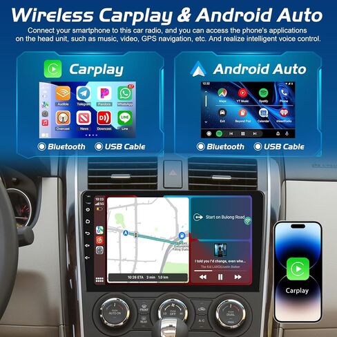 [2+64G] Android 13 Car Radio for Mazda CX-9 2007-2015 - Wireless Carplay and Android Auto - 10.1 Inch Touchscreen Car Stereo with Multiple Themes/GPS/WiFi/SWC + AHD Backup Camera in Saudi Arabia