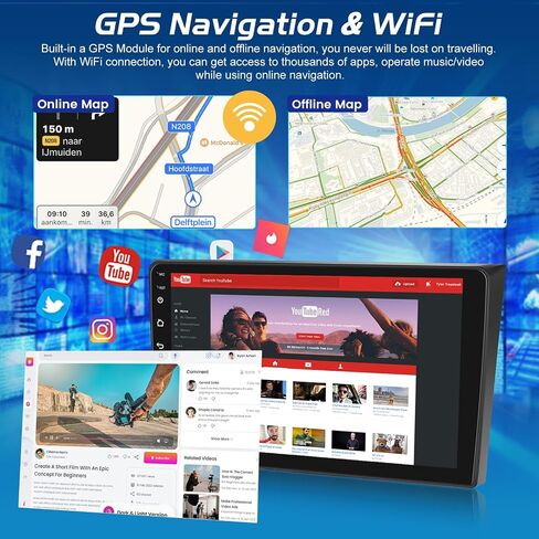 [2+64G] Android 13 Car Radio for Mazda CX-9 2007-2015 - Wireless Carplay and Android Auto - 10.1 Inch Touchscreen Car Stereo with Multiple Themes/GPS/WiFi/SWC + AHD Backup Camera in Saudi Arabia