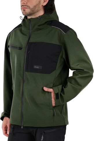 Ellobird Men's Work Jacket Fleece Lined Durable Construction Workwear Outdoor Work Utility Hoodie Outerwear in Kuwait