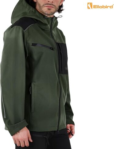 Ellobird Men's Work Jacket Fleece Lined Durable Construction Workwear Outdoor Work Utility Hoodie Outerwear in Kuwait