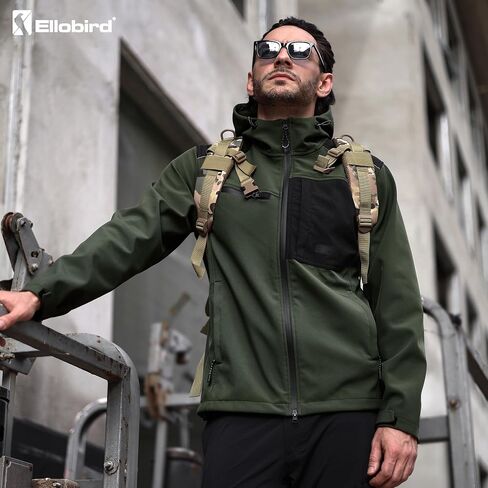 Ellobird Men's Work Jacket Fleece Lined Durable Construction Workwear Outdoor Work Utility Hoodie Outerwear in Kuwait