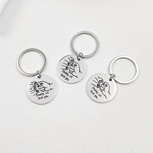 Dad Birthday Gift Keychain Fist Bump with Paw Cute Keychain First Fathers Day Key Ring Best Daddy Gifts Ideas in Saudi Arabia