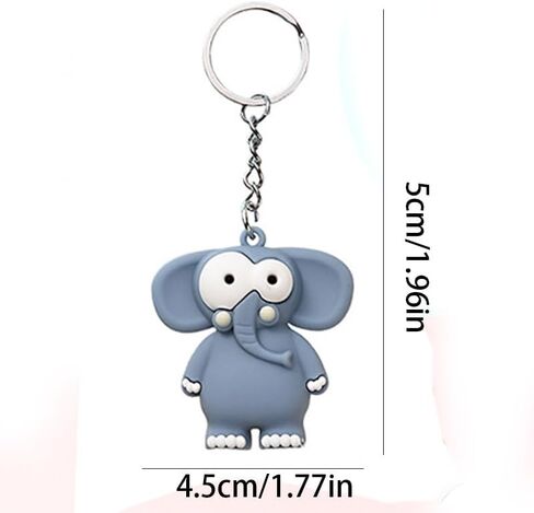 8 Pcs Cartoon Animal Keychain Set - Cute 3D Silicone Charms, Earbud Covers & Adorable Bag Accessories, Multifunctional Decor for Keys, Bags, Backpacks in Kuwait