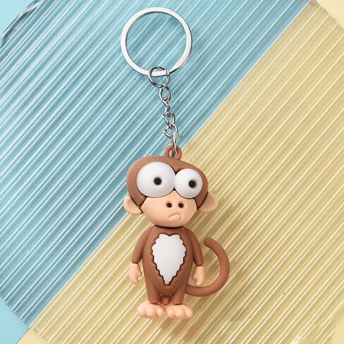 8 Pcs Cartoon Animal Keychain Set - Cute 3D Silicone Charms, Earbud Covers & Adorable Bag Accessories, Multifunctional Decor for Keys, Bags, Backpacks in Kuwait