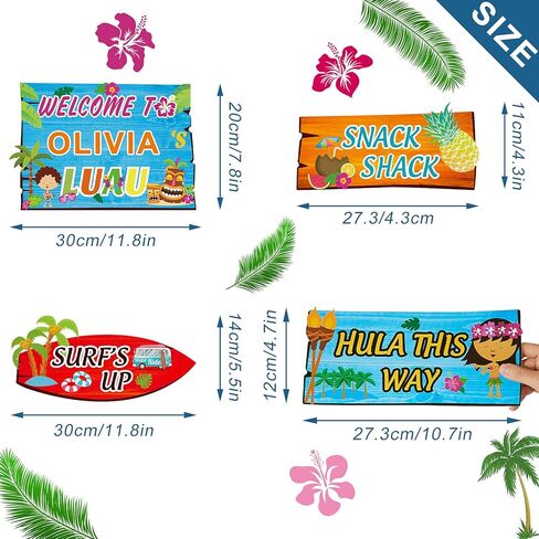 20 Pieces Pool Party Sign Hawaiian Luau Party Signs Tropical Summer Birthday Party Supplies Photo Props Backdrop Decoration Splish Splash Birthday Cutouts Beach Party Decor in Kuwait