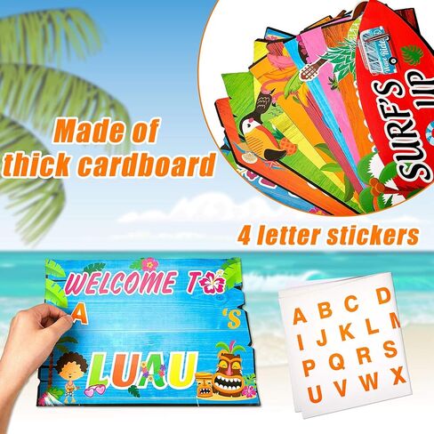 20 Pieces Pool Party Sign Hawaiian Luau Party Signs Tropical Summer Birthday Party Supplies Photo Props Backdrop Decoration Splish Splash Birthday Cutouts Beach Party Decor in Kuwait