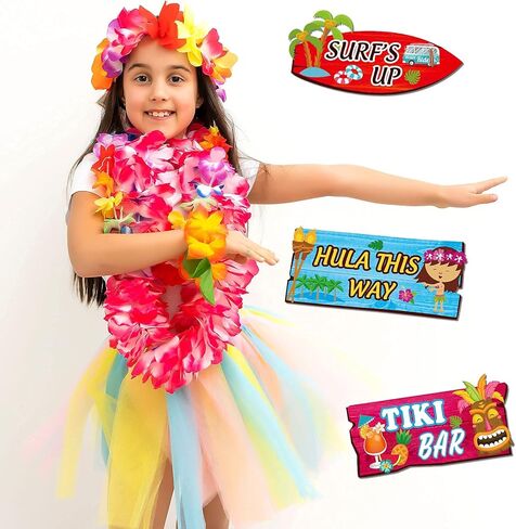 20 Pieces Pool Party Sign Hawaiian Luau Party Signs Tropical Summer Birthday Party Supplies Photo Props Backdrop Decoration Splish Splash Birthday Cutouts Beach Party Decor in Kuwait