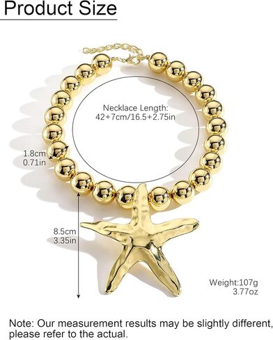 Starfish Necklace for Women Gold Seashell Starfish Pendant Necklace Layered Pearl Star Fish Choker Summer Beach Jewelry Outfit Accessories for Her in Saudi Arabia
