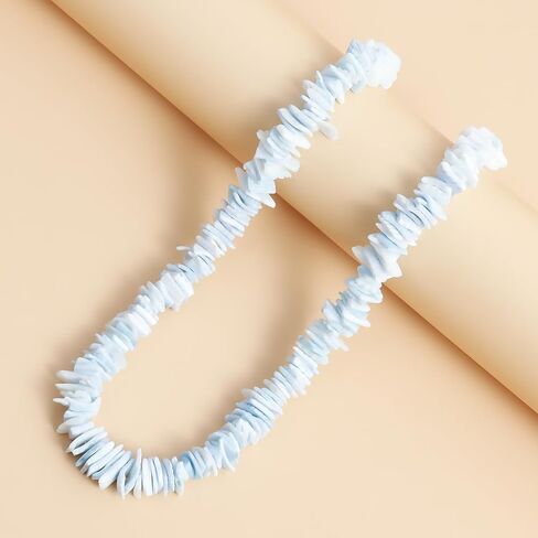 White Puka Shell Necklace for Women Men Shell Beach Choker Necklace Bohemian Surfer Necklace Irregular Shells Necklaces Boho Ocean Theme Summer Necklaces Hawaiian Beach Charm Jewelry for Women in Saudi Arabia