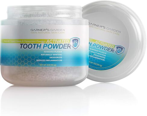 Garner's Garden Activated Tooth Powder 4 oz, Flouride Free, Remineralizes, Removes Plaque, Naturally Whitens, Deodorizes, Reduces Inflammation in Saudi Arabia