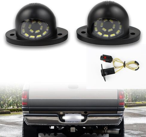 LED License Plate Light for Dodge Ram 1500 2500 3500 Pickup Truck,18 SMD Xenon White 6000K,for Led Rear Tag Lamp with Socket Wiring Harness Plug,2 PCS in Saudi Arabia