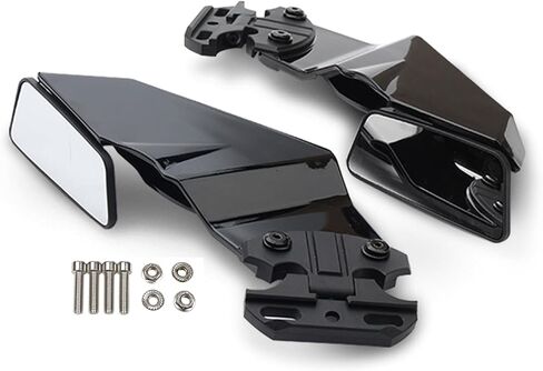 ل ZX6R ZX636 ZX10R 2025 2024 دراجة نارية غير مرئية مجموعة مرآة مرآة قابلة للتعديل الخلفي مرآة عاكس الجناح الجناح المفسد ZX-6R ZX-636 ZX-10R 2016-2025+ إكسسوارات الدراجات النارية (أسود) in Kuwait