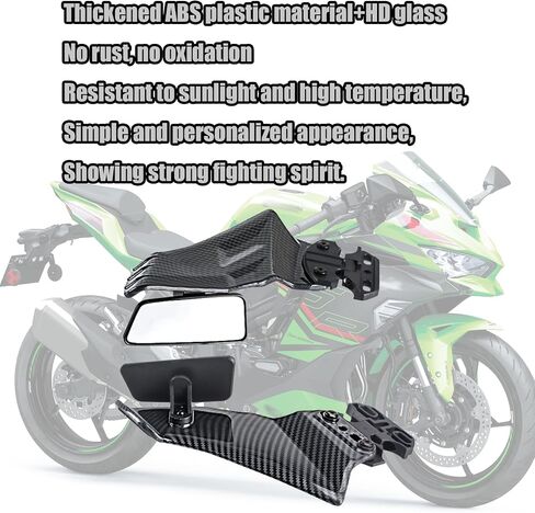 ل ZX6R ZX636 ZX10R 2025 2024 دراجة نارية غير مرئية مجموعة مرآة مرآة قابلة للتعديل الخلفي مرآة عاكس الجناح الجناح المفسد ZX-6R ZX-636 ZX-10R 2016-2025+ إكسسوارات الدراجات النارية (أسود) in Kuwait