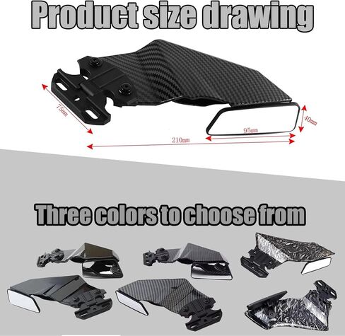ل ZX6R ZX636 ZX10R 2025 2024 دراجة نارية غير مرئية مجموعة مرآة مرآة قابلة للتعديل الخلفي مرآة عاكس الجناح الجناح المفسد ZX-6R ZX-636 ZX-10R 2016-2025+ إكسسوارات الدراجات النارية (أسود) in Kuwait
