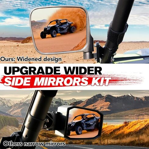 A & UTV Pro Side View View Home for Yamaha Wolverine RMAX2 1000 / RMAX4 1000 2021-2025 ، مرايا الرؤية الخلفية القابلة للطي القابلة للطي محدب للملحقات RMAX in Saudi Arabia