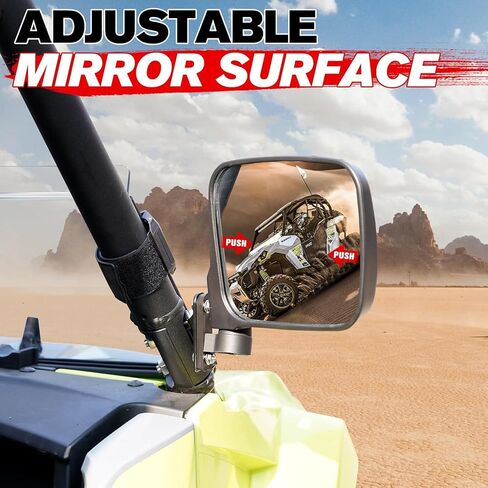 A & UTV Pro Side View View Home for Yamaha Wolverine RMAX2 1000 / RMAX4 1000 2021-2025 ، مرايا الرؤية الخلفية القابلة للطي القابلة للطي محدب للملحقات RMAX in Saudi Arabia